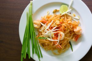 Pad Thai Noodles Thai Food Served On White Plate