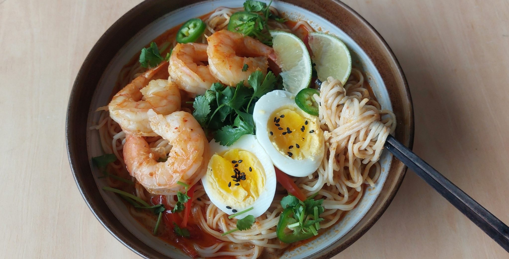 Red Curry Ramen with Shrimp - Thai 3 Wheels