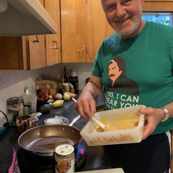Allen F cooking with Masssaman curry sauce